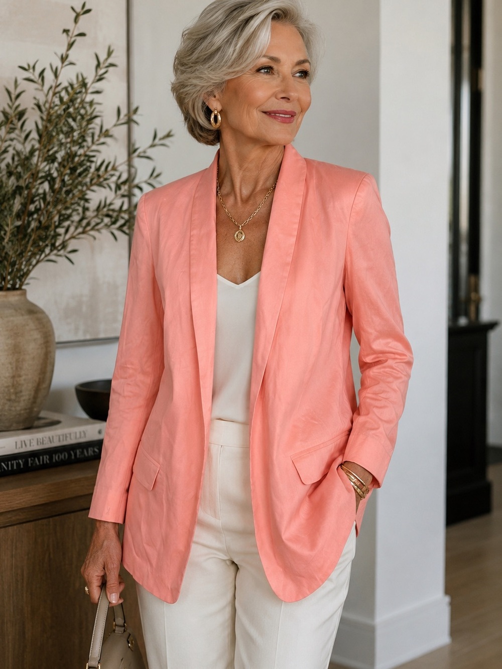 TIBI Coral Lightweight Open Blazer Jacket 4